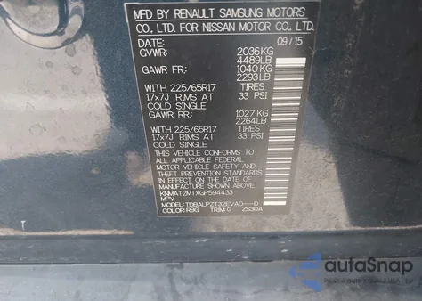 2016 Nissan Rogue S from USA, damaged, VIN KNMAT2MTXGP594433